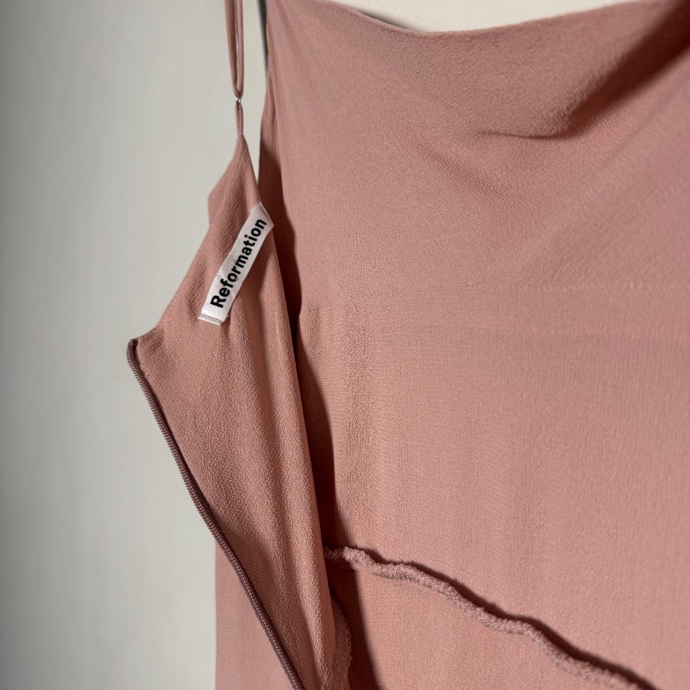 Reformation Blush Petal Pink Gala Midi Dress Sz 2 - Picture 12 of 15